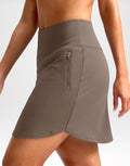 G Gradual 18" Golf Skirts for Women Zipper Pockets Mid Length Skort with Shorts Underneath High Waist Tennis Pickleball