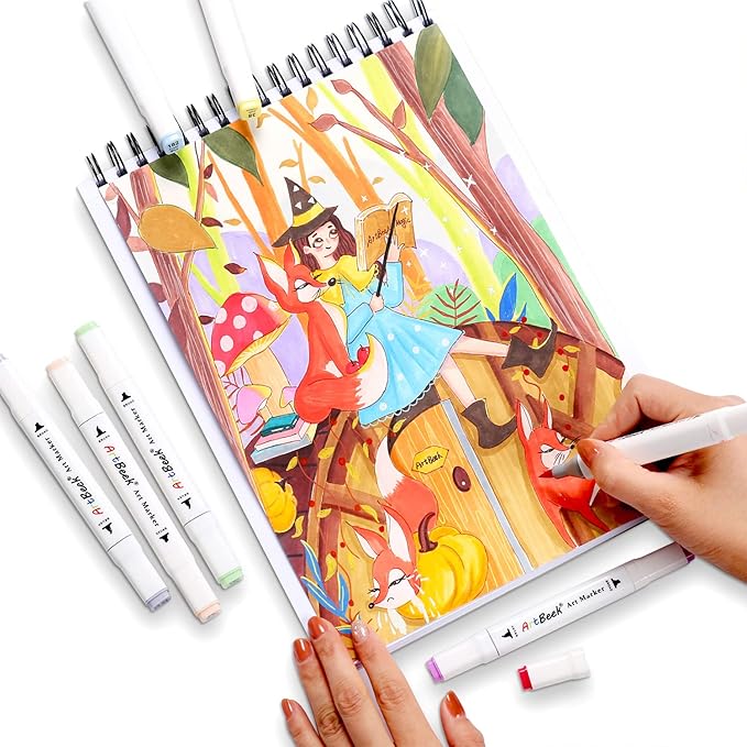 ArtBeek Marker Paper Pad, 60 Sheets Marker Sketchbook Bleedproof, Art Paper - Image 8