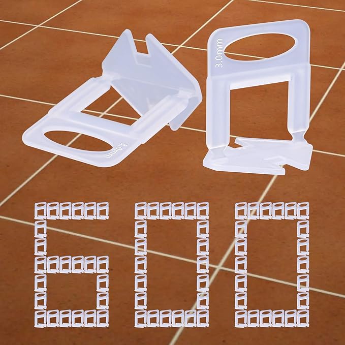 600 PCS Tile Leveling System Clips 1/8'' 600-Piece Tiles Leveler Spacers Tool by Tanzfrosch