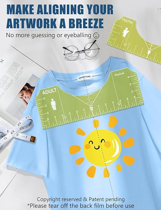 Vowlove Tshirt Ruler Guide for Vinyl Alignment - Image 3