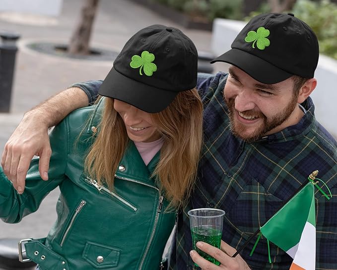 St Patricks Day hat Green Baseball Cap Shamrock Embroidered for man Women Funny