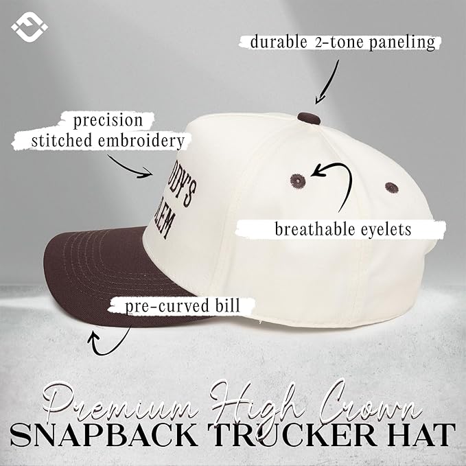 Funky Junque Trucker Hat Women Men 2-Tone Baseball Cap – Vintage Western Style Embroidered Snapback, Premium Cotton Blend