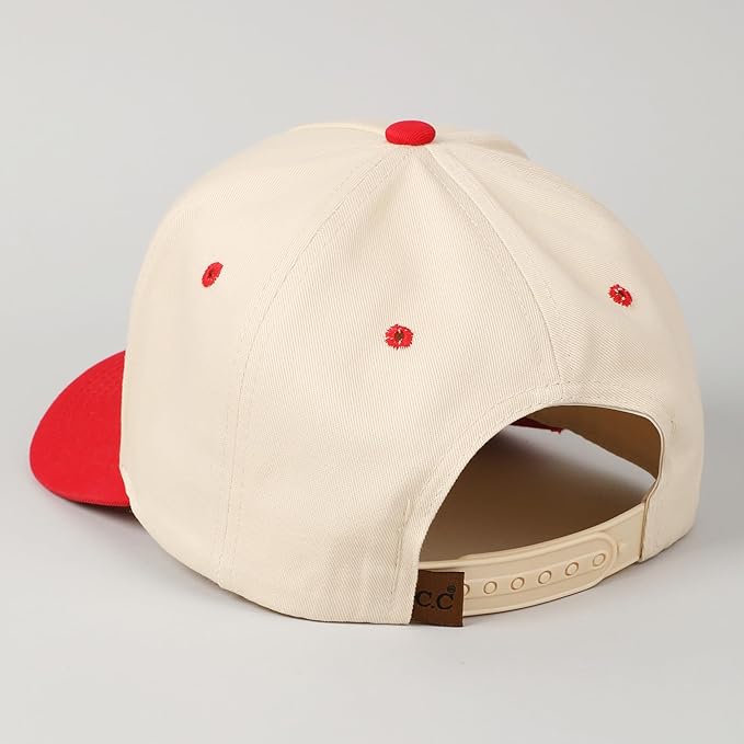 MIRMARU Two-Tone Vintage Canvas Trucker Hats for Men & Women, Adjustable Size Baseball Caps with Trendy Embroidered Design