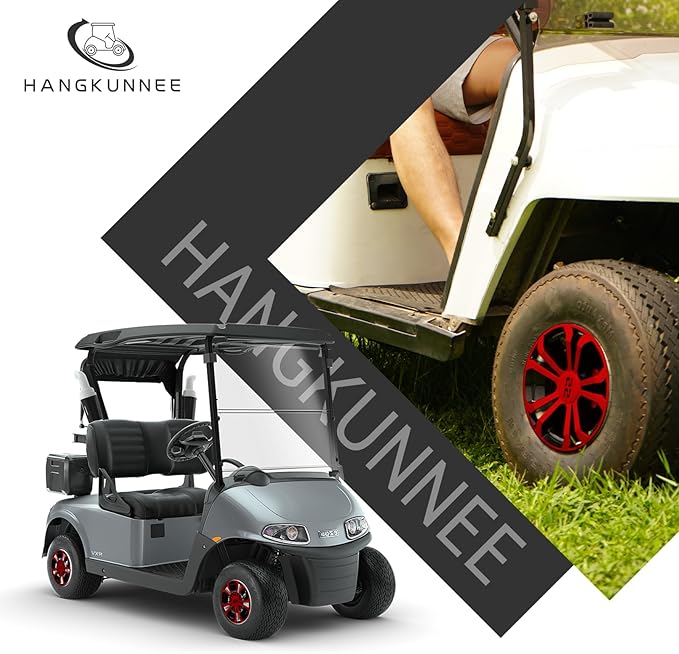 Golf Cart SS Wheel Covers Hub Caps for EZGO Club Car Yamaha, 8 inch Golf Cart Hub Caps, Set of 4 Wheel Covers
