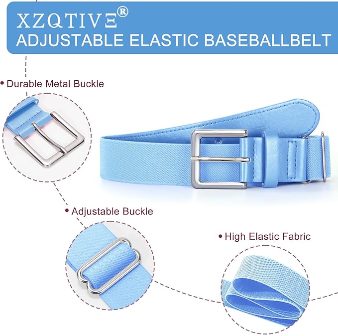 XZQTIVE 3 Pairs of Baseball Softball Socks and 1 Baseball Softball Belt Combo Set Knee-High Soccer Socks for Kids Youth Adult