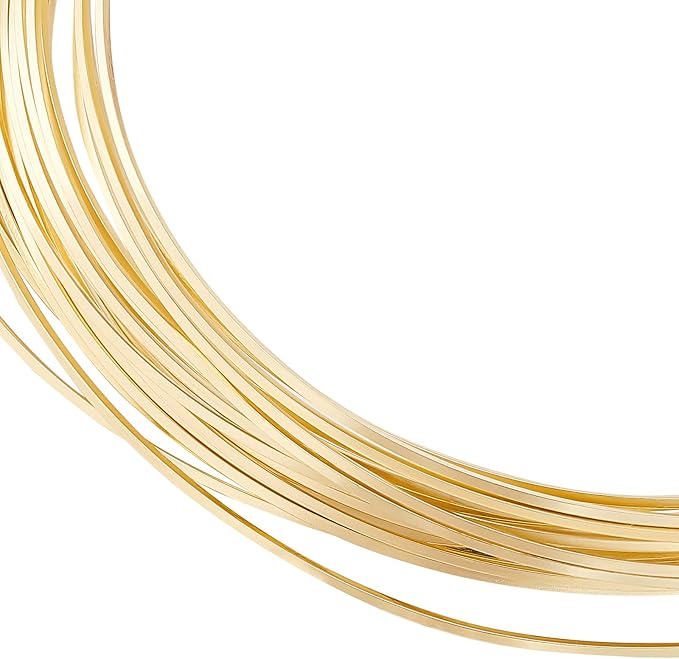 BENECREAT 22Gague 16.4 Feet Real 14K Gold Plated Square Brass Wire, Light Gold by BENECREAT