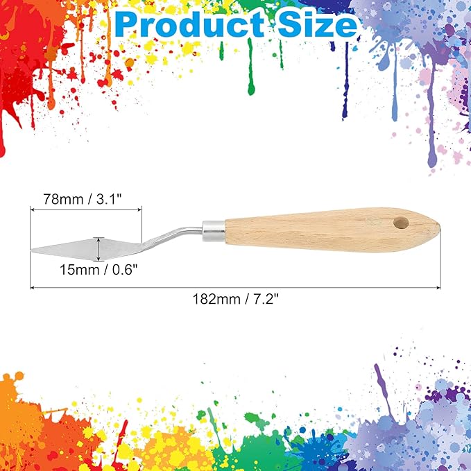 PATIKIL Art Spatula, No.5 15mm Stainless Steel Flexible Palette Knife Painting - Image 2