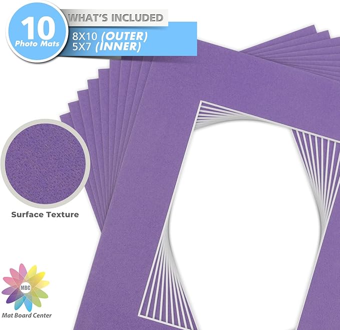 Mat Board Center, 8x10 for 5x7 Purple Color Mats - Image 3