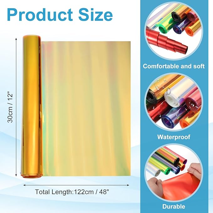 MECCANIXITY Holographic Clear PVC Vinyl Film Holographic PVC Fabric Waterproof - Image 2