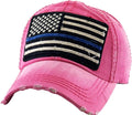 KBETHOS Flag USA America Military Thin Blue Line Thin Red Line Vintage Distressed Baseball Cap Dad Hat Unisex Adjustable…