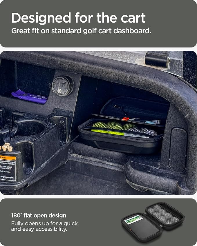 Spigen Golf Accessories Organizer Pouch – Valuables Holder for Balls, Tees, Markers & Gloves, Fits Range Finder, Portable Launch Monitor, Phone & Wallet