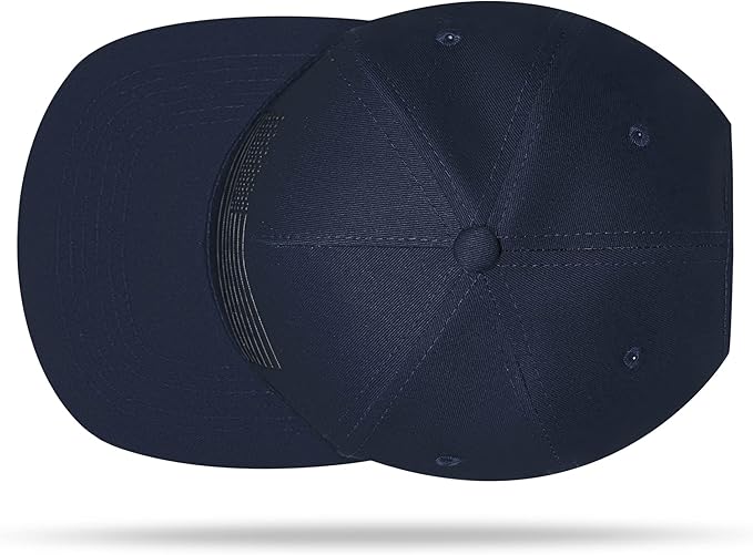 UALON Baseball Cap, Snapback Trucker Hat for Men & Women with American Flag and Adjustable, Breathable Mesh, Flat Bill Hats