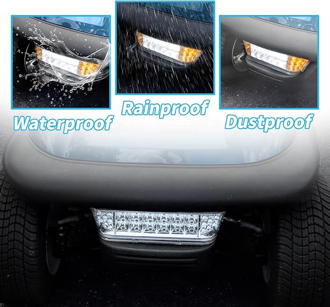 LED Headlight Kit with Front Bumper for Club Car Precedent 2004-Up, Street Legal Golf Cart Light Assembly with Turn Signal, 12V Replacement for Electric & Gas Models