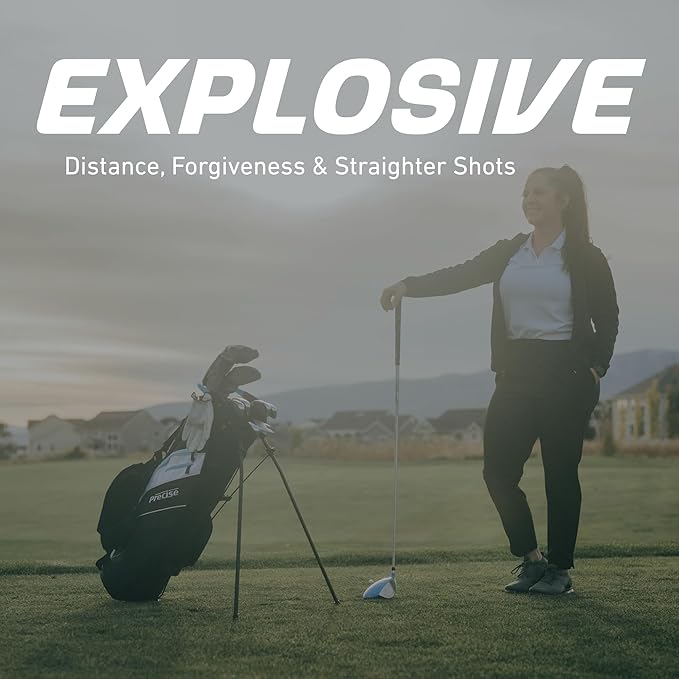 Precise AMG Women's Golf Clubs Full Set – Petite, Regular & Tall Sizes | Beginner & Intermediate | Right Handed | Driver, Fairway, Hybrid, Irons, Putter & Stand Bag