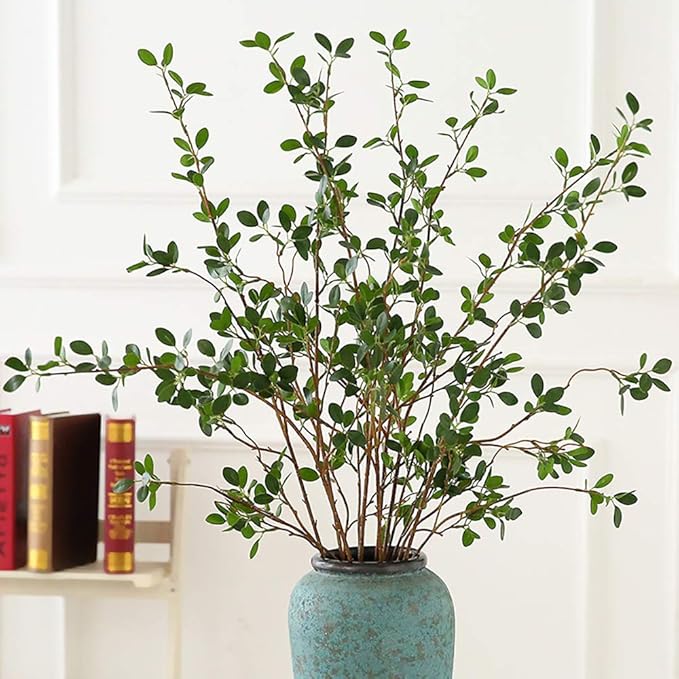 Ollain 43" Artificial Greenery Stems Plants Faux Leaf Green Eucalytus Branches - Image 5
