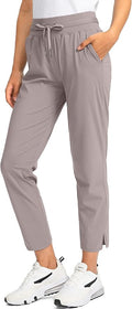 Soothfeel Women's Pants with 4 Pockets 7/8 Stretch High Waisted Sweatpants Travel Athletic Work Golf Pants for Women
