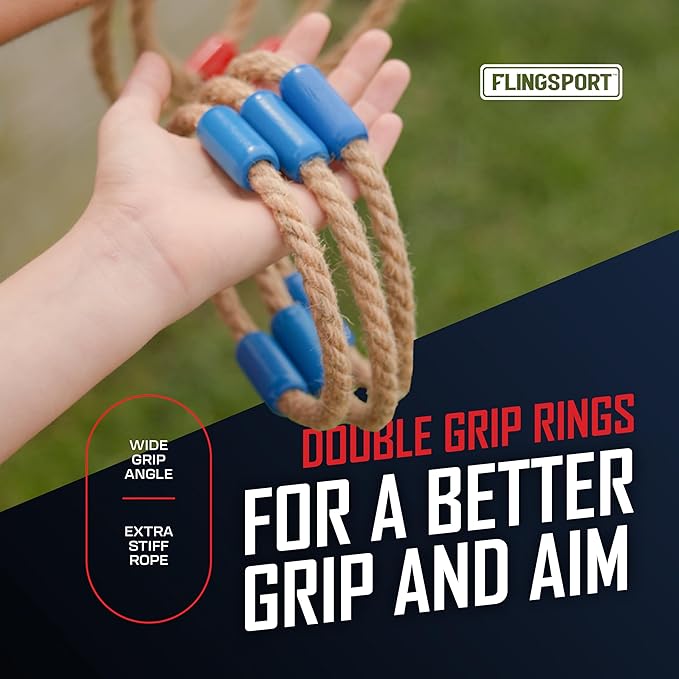 Ring Toss Game, Incl. 6 Double Beaded Rings & Carry Case Outdoor Lawn Games - Image 2
