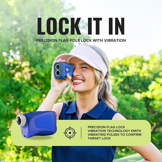 Pro Tour Golf Rangefinder with Slope - Range Finder Golf with Ultra-Strength Magnet - Laser Rangefinder with Slope Technology & Flag Pole Lock Vibration - Golf Range Finder