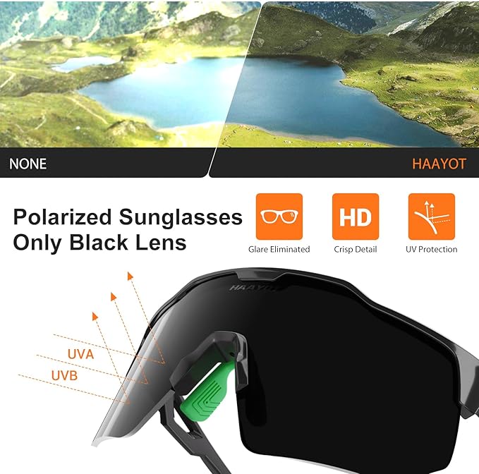 HAAYOT Polarized Sports Sunglasses for Men Women Youth Baseball Cycling Running Softball Biking Glasses 5 Lenses
