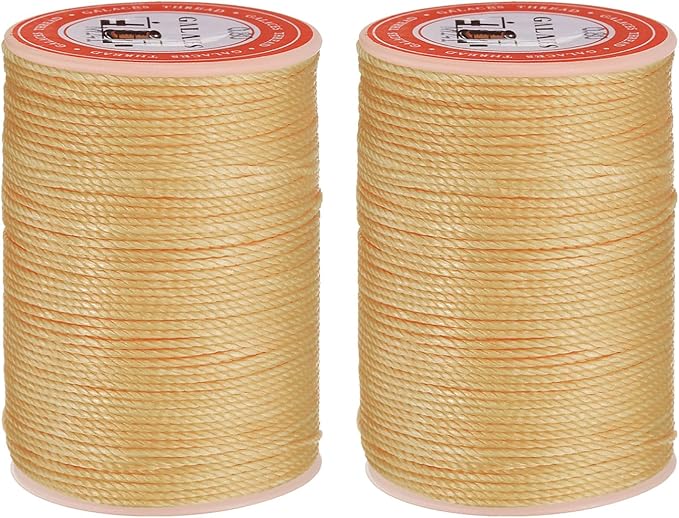 uxcell Round Leather Sewing Waxed Thread, 55m / 60 Yards Polyester Wax String by uxcell
