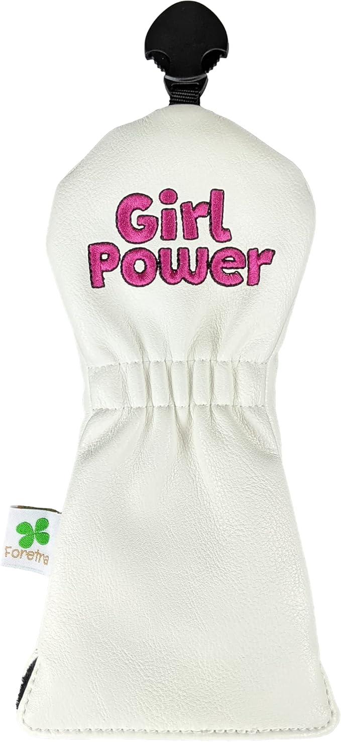 Foretra Driver Headcover Golf Club Covers Blade Mallet Putter Cover Alignment Stick Holder Hybrid Fairway Wood Head Cover Girl Power Novelty Golf Accessories for Most Brands
