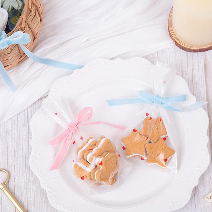 Vintage Sky Blue Velvet Ribbon Christmas Ribbon - Image 5
