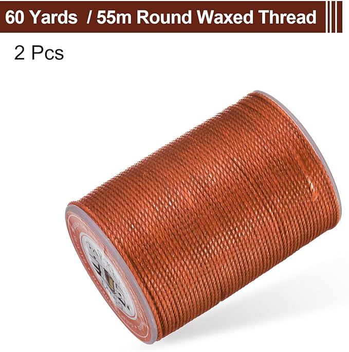 uxcell Round Leather Sewing Waxed Thread, 55m / 60 Yards Polyester Wax String - Image 3