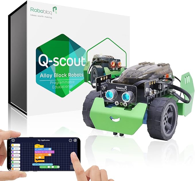 Robobloq Q-Scout STEM Projects for Kids Ages 8-12, Coding Robot, Learn Robotics by Robobloq