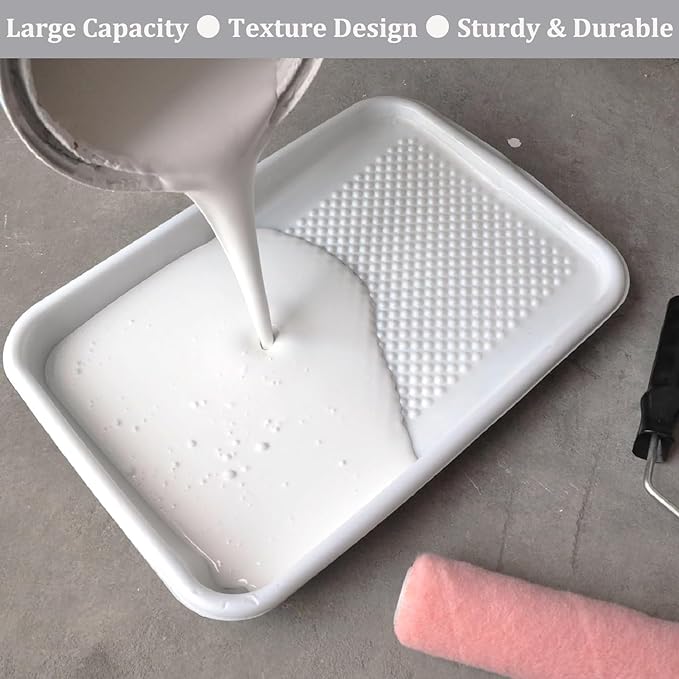 11-Pack 9 inch Disposable Plastic Paint Roller Tray -Come Up - Image 5