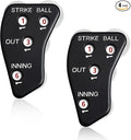Deekin 4 Wheel Baseball Umpire Clicker Black Indicator Gear Practical Baseball Counter Clicker for Scorekeeper Recording Outs Innings Balls Softball Referee Equipment