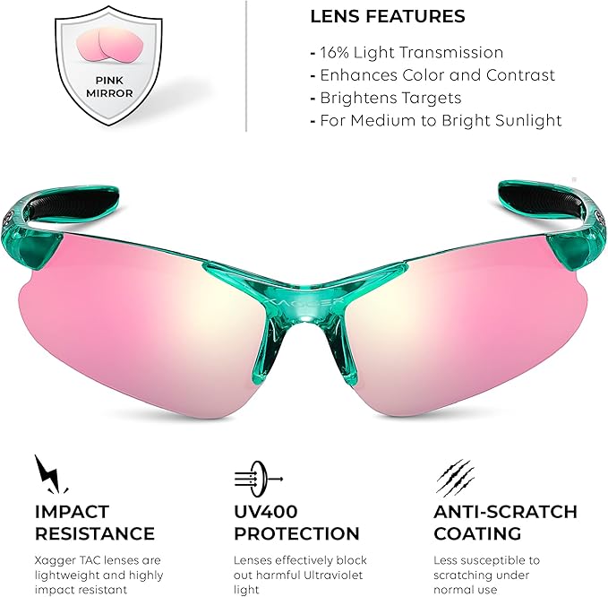 Xagger Kids Youth Polarized Sports Sunglasses for Boys Girls Baseball Softball Glasses TR90 Frame