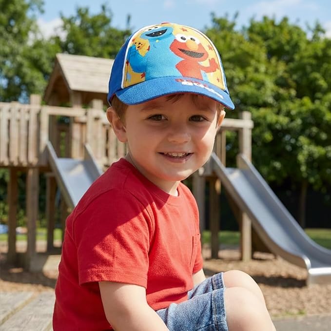 Sesame Street Baseball Cap, Toddler Hats for Boys & Girls Ages 2T-4T, Adjustable Kids Baseball Caps