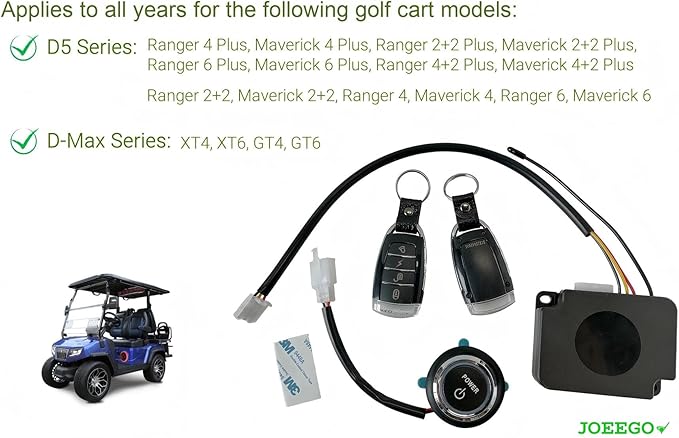JOEEGO 48V Power Push Button Start System for Golf Cart D5 & D-Max Series, Replaces OEM# 2.04.1175