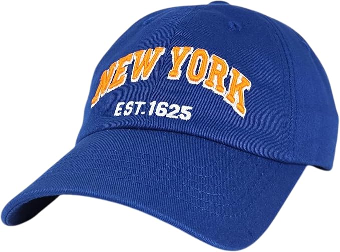 Elidan NY Dad Hat New York EST.1625 Cotton Cap, Adjust Buckle Strap, Unstructured Low-Profile NY Baseball Cap for Men & Women