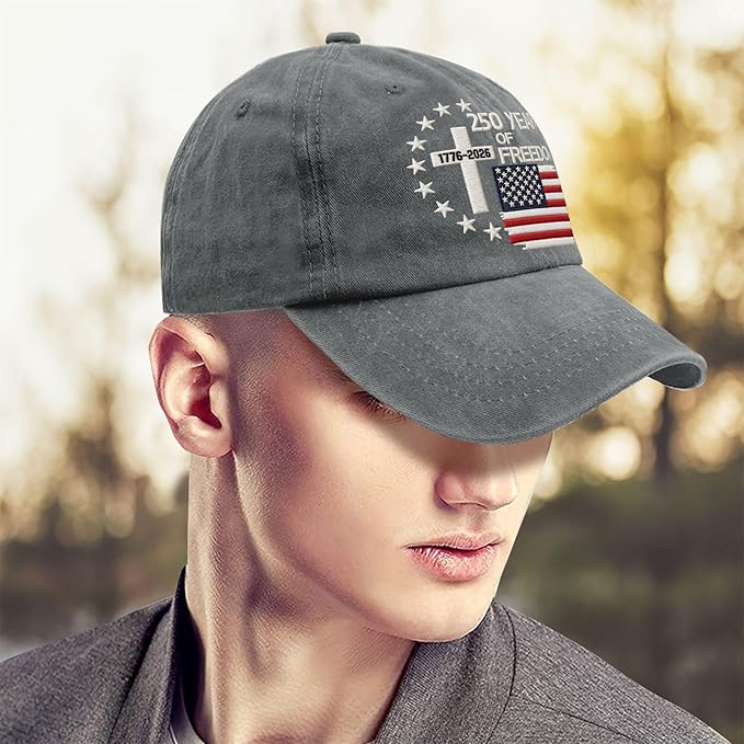 US 250th Anniversary Hat, Patriotic Embroidered Cap, 1776-2026 Freedom Celebration, 250 Years American History Gift Patriots