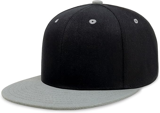 CHOK.LIDS Flat Bill Visor Classic Snapback Hat Blank Adjustable Brim High Top End Trendy Color Style Plain Tone Baseball Cap