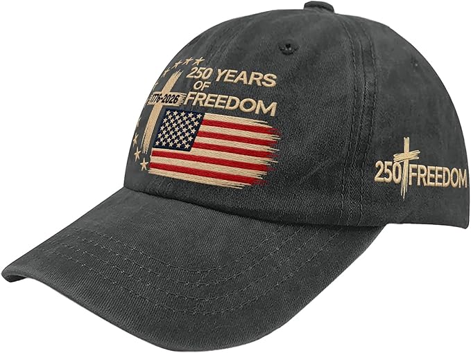 US 250 Years Freedoms 1776-2026 250th Birthday Embroidered Hats Garde Cap for Him