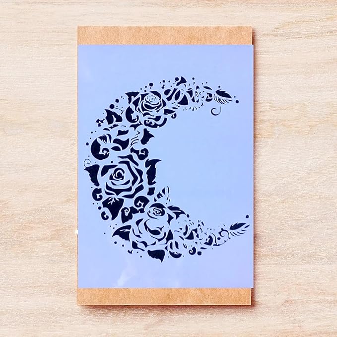 TIAMECH A4 Reusable Moon Flower Stencil - Image 8