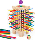 Montessori Game Wooden Board Game, 42 Colorful Wooden Sticks Dice Game Math by Centtechi