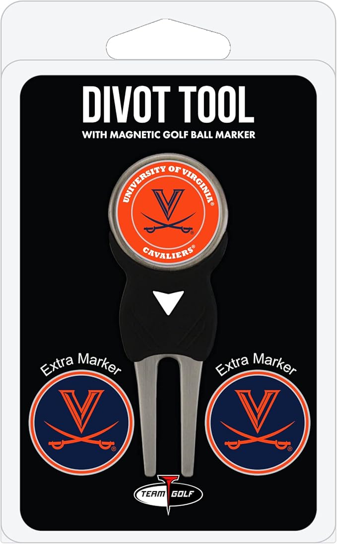 Team Golf NCAA Divot Tool with 3 Golf Ball Markers Pack, Markers are Removable Magnetic Double-Sided Enamel