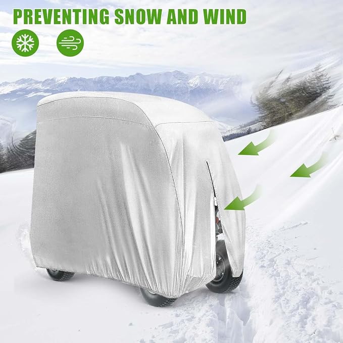 KISEER 4 Passenger 420D Waterproof Golf Cart Cover fits EZ GO Club Car Yamaha, Sunproof Dustproof