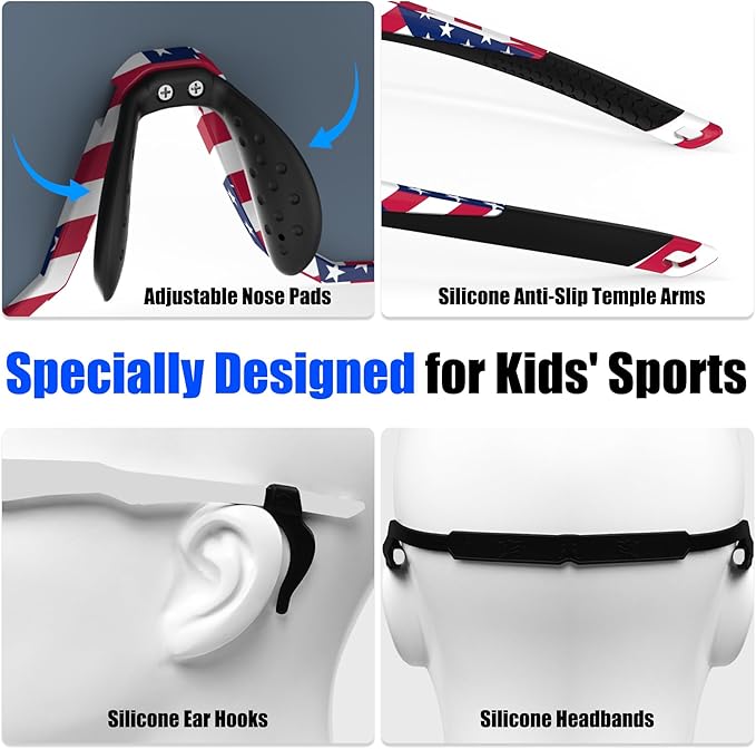 X-TIGER Kids Sunglasses Polarized Youth Baseball Sunglasses for 8-14 boys girls UV400 Sports Softball Cycling Glasses