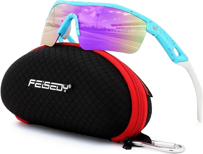 FEISEDY Kids Teens Baseball Polarized Sunglasses Sports TR90 Frame Boys Girls Cycling B2454