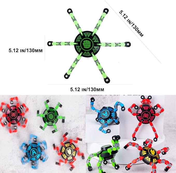 16Pack Fingertip Gyro Toy Mechanical Top DIY Deformation Robot Metal - Image 6