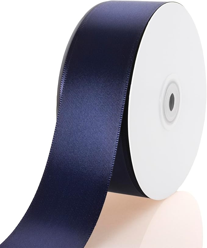 1-1/2 Inch Navy Blue Ribbon, 50 Yards Craft Polyester Satin Ribbon Perfect by Unknown