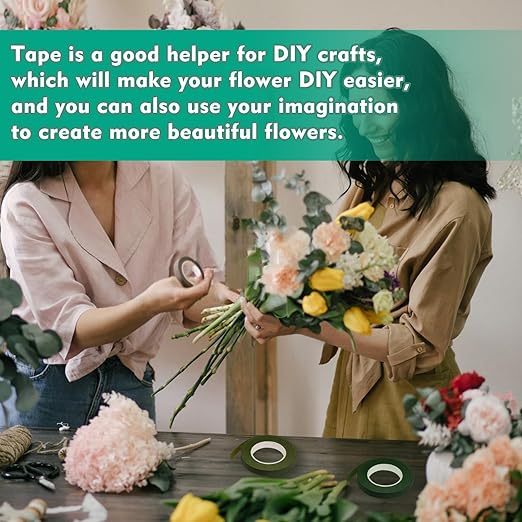 Flower Tape, Floral Tape for Bouquets, 1/2inch Green Flower Tape for Bouquet - Image 6