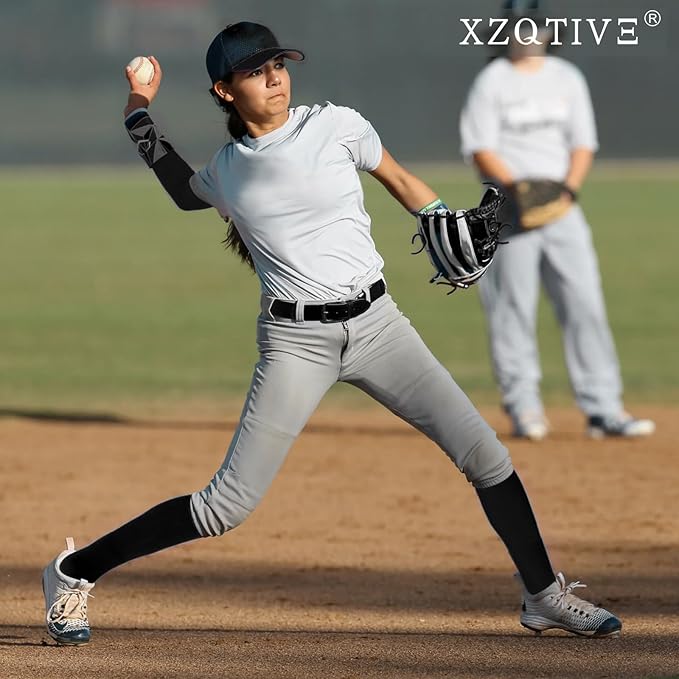 XZQTIVE Baseball Softball Socks and Baseball Softball Belt Combo Set Knee-High Soccer Socks for Kids Youth Adult