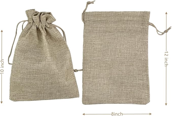 Palmhomee Pack of 12 Burlap Gift Bags - Image 3