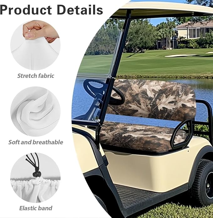 Bulopur Camo Hunting Golf Cart Seat Towel Cover for Ezgo Club Car Universal Golf Cart Seat Covers Suitable for All Weather, Easy to Install and Washable