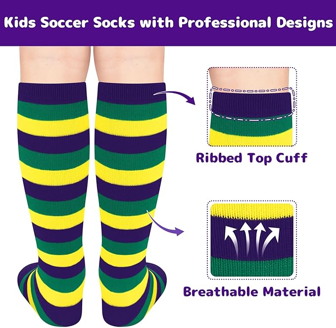 Olreco 1 Pack Toddler Kids Youth Soccer Socks Girls Boys Baseball Socks Youth Knee High Softball Football Accessories Cotton